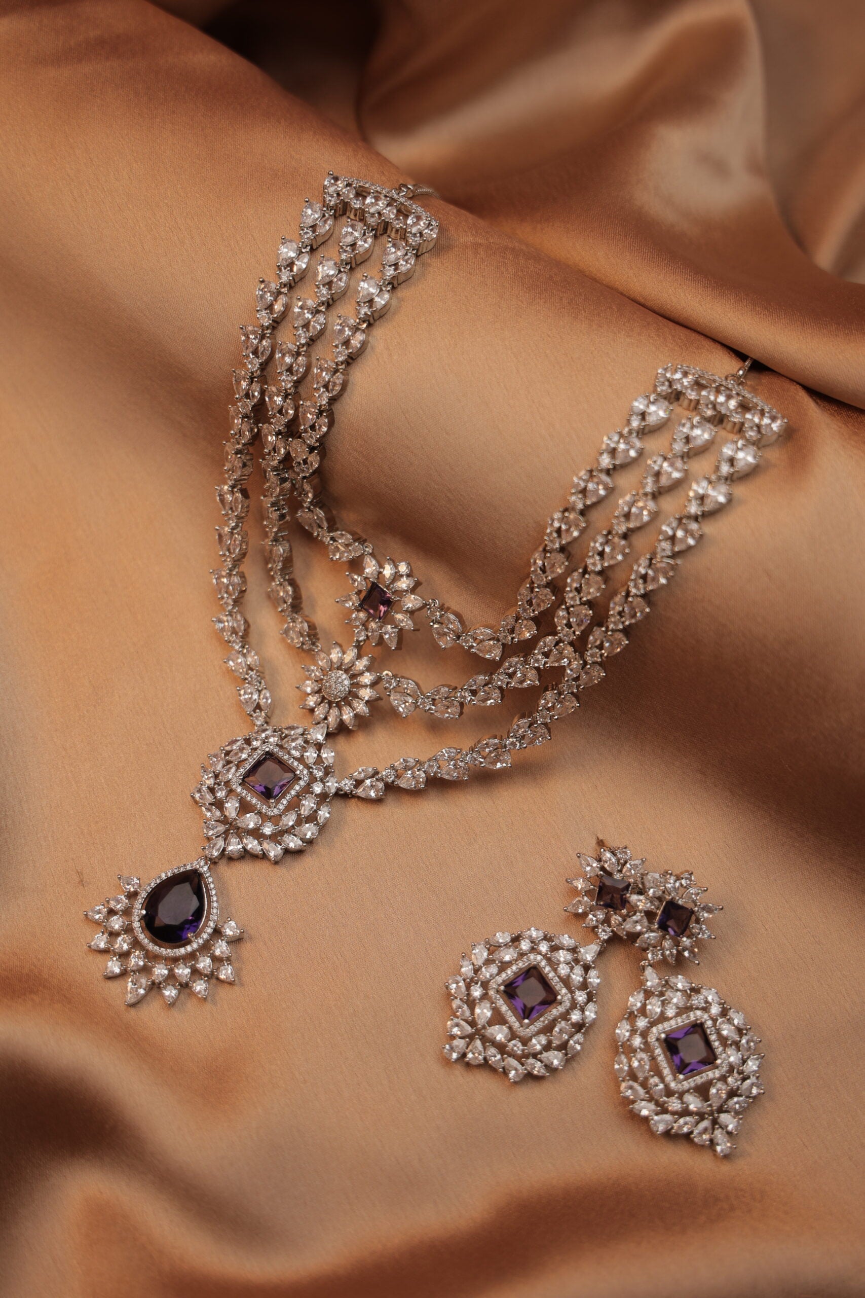 Diamond Set with Purple Stones